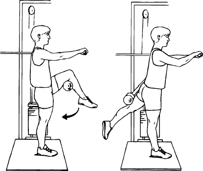 Hip Glute Extension Standing Bent Leg Machine